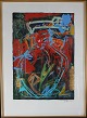 Jens Birkemose (1943-2022)Stor abstrakt kompositionLitografi i farver 14/90Mål: Incl. ...