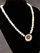 Perle halskæde med A Michelsen marguerit broche emne nr. 642209