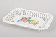 Herend, openwork border dish.Rectangular porcelain dish with an openwork woven border and ...