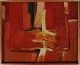 Kai Flummer (1925-2018)Lille abstrakt komposition, olie på pladeindrammet i smal rustik ...