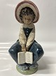 Lladro, Stor Spansk figur: Pige med bog. Højde 21,5 cm.Perfekt stand.