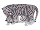 Royal Copenhagen figur, tiger med unger.Designet af Jeanne Grut.Dekorationsnummer ...
