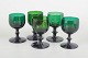 Jacob E. Bang for Holmegaard/Kastrup Glasværk, sæt med fem glas.Sæt med fem elegante glas i ...