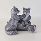 Figur i kongeligt porcelæn med motiv af tre polar ræveunger som leger. Nr. 444Formgiver ...