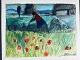 Niels Bruun (1918-93):Kvinder arbejder i marken 1954.Gouache på papir monteret på ...