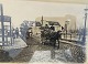 Indrammet foto fra det gamle København ca. 1910, Foto mål 23,5cm x 17cm, Med ramme 30,5cm x 14,5 ...