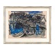 Jens Søndergaard, akvarelJens Søndergaard, 1895-1957, akvarelMotiv fra Sletten Havn v. ...