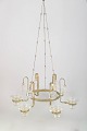 Erik Höglund for Kosta boda, chandelier for six candles.Decorative brass chandelier with six ...