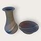 Hellerøe keramik, Vase og skål, Med stribet dekoration, Vase 21cm høj, skål 15cm i diameter, ...