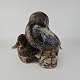 Kongelig figur af stentøj, med motiv af to ænder. Troldænder.Nr 20004.Formgiver Knud ...