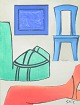 Hardy Strid, stilleben, akryl på lærred, listet svensk billedkunstner.Modernistisk ...