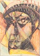 Europæisk kunstner, kubistisk komposition, mixed media på papir, ca. 1950’erne.Ekspressiv ...