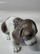Lladro, Spansk figur: Hund Beagle.Højde 8,5 cm.Længde 15,0 cm.Perfekt stand.