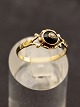 14 karat guld ring med onyx og lille perle