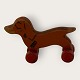 Ældre Rød Lego hund på hjul, 14,5cm bred, 9,5cm høj *Med brugsspor (se foto)*