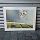 Litografi med abstrakt motiv, sat i en sølvmalet ramme. Nr 101/250.Kunstner Poul Anker Bech ...