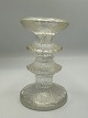 Iittala Lysestage 12cm I struktureret glas med to ringe Design Timo Sarpaneva H.:12cm, ...