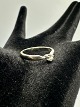 14K Hvid Guld Ring med Diamant Ring Str. 49,5Vægt: 2,41g