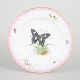 Royal Copenhagen, antik håndmalet sommerfugletallerken.Antik porcelænstallerken med ...