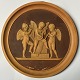 Bemalet platte i terracotta fra Peter Ipsen, Kjøbenhavn. Motiv af Bertel Thorvaldsen (1770-1844) ...
