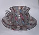 Kop og underkop fremstillet i glas fra Murano i Italien. Fremstår i perfekt stand. Formodes ...