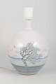 Unika dansk keramiklampe, signeret Leif.Unika bordlampe fra eget keramisk værksted med rund, ...