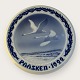 Bing & Grøndahl, Påskeplatte, 1922, Flyvende Svaner, 19cm i diameter *Perfekt stand*