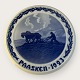 Bing & Grøndahl, Påskeplatte, 1923, Pløjning med heste, 18cm i diameter *Perfekt stand*