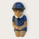Lisa Larson figur, Sommerklædt / Siddende pige, Gustavsberg, Sverige, Højde 17,5cm *Fin stand*