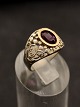 Sterling sølv ring størrelse 51-52 med ametyst i guld ring emne nr. 647140