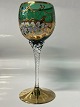Rømerglas Rødvin med blomstermotiv, Grøn.Højde 18,8 cm.Pæn og velholdt stand.