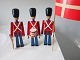 3 Kay Bojesen (1886 - 1990) livgardister med hhv. tromme, gevær og fane. Stemplet Kay Bojesen ...