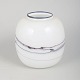 Michael Bang for Holmegaard, vase.Rundt formet vase i hvidt opalglas med dekorative, ...