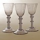 Sæt på tre Nøstetangen Chrystal Desert glas ca. år 1750 med ejermonogram "M.S."H: 15,7cm