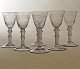 Sæt på seks Desert Chrystal Nøstetangen glas prydet med ejermonogram "NJAM" i kartouche og ...