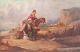 William Shayer, attribueret, olie på lærred, britisk kunstner.Figurativ landskabsscene med ...