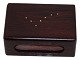 Rosewood box for a large matchbox, featuring small inlaid silver dots from 1950–1960.