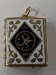 Bog med emalje Charms / Vedhæng 14 karat Guld.Stemplet 585.Højde med øsken 2,0 ...