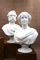 Et par 1800 tals (1820-50) buster fra Royal Copenhagen i biscuit af kong Chr.d.IX & Dronning ...