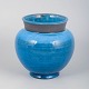 Nils Kähler for Kähler, turkis vase.Rundbuget vase i stentøj med kort hals og blank turkisblå ...