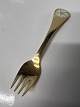 Års gaffel 1981 Georg Jensen, Aften-pragtstjerne.Forgyldt sterling sølv.Længde 14,8 ...