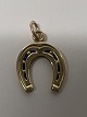 14 karat guld. Hestesko med Blå emalje.Charms / ...