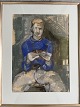 Pastel af Knut Yngve Dahlbäck - Siddende ung mand.