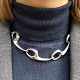 Bent Knudsen; Leddelt halscollier i sterlingsølv, nr. 46.Lukkes med skruelås.Sammensat af 9 ...