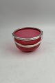 Antik Rubinrød/hindbærrød Sukkerskål med sølvplet monteringMåler 12cm x 7,5cm / 4.72 inch x ...
