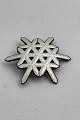 Norsk Ottar Hval Sterling Sølv Broche med hvid emalje
