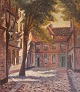 Maleri 
"Købstads idyl" 
sign. ukendt V. 
Albertsen 
47 x 54
Maleriet kan 
beses efter 
aftale