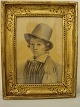 Henny Panduro 
(1863-1930):
Født Henriette 
Køster.
"Ung dreng med 
høj hat" 1899
Tegning, ...