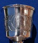 Christening mug on stand of Danish solid silver H 6cms from about year 1870