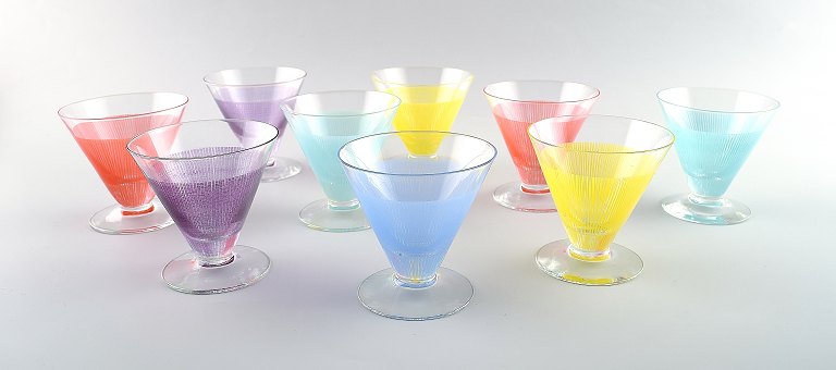 9 cocktail glass "Party", Bengt Orup, Johansfors.